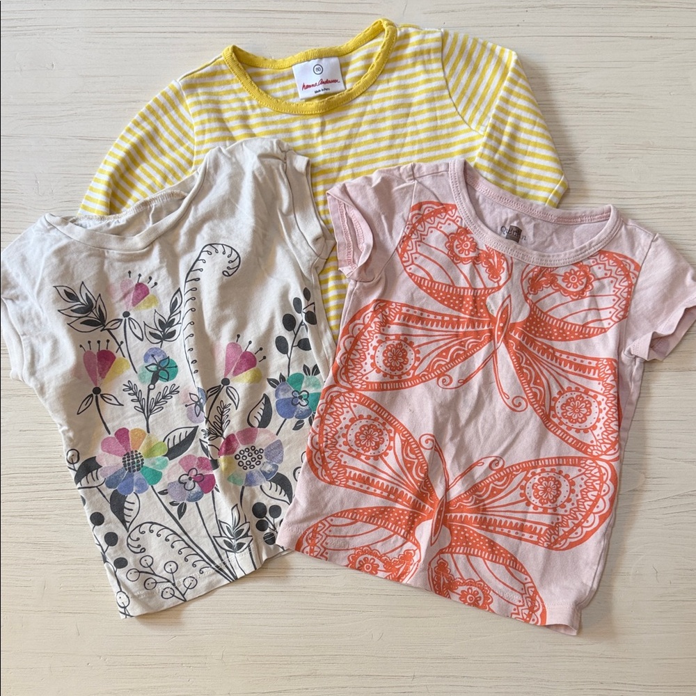 Tea Collection Kids' T-Shirts in Yellow, Pink, and Cream